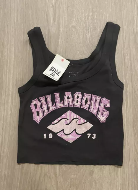 NWT Billabong Junior’s Cotton Heritage Print Cropped Tank Top - Sz SP