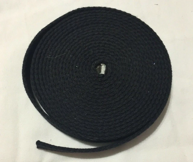 Correa de malla de algodón pesado negro de 7 yardas de 5/8" pulgadas