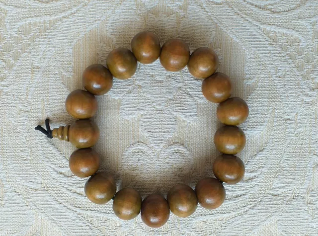 Unisex Wooden MALA BRACELET Buddha Buddhist Prayer Beads Tibet Spirituality - UK