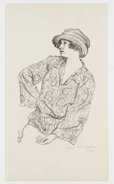 H. STROHOFER (*1885), Moz Perry. Portrait,  1923, Lith. Neue Sachlichkeit Porträ 2