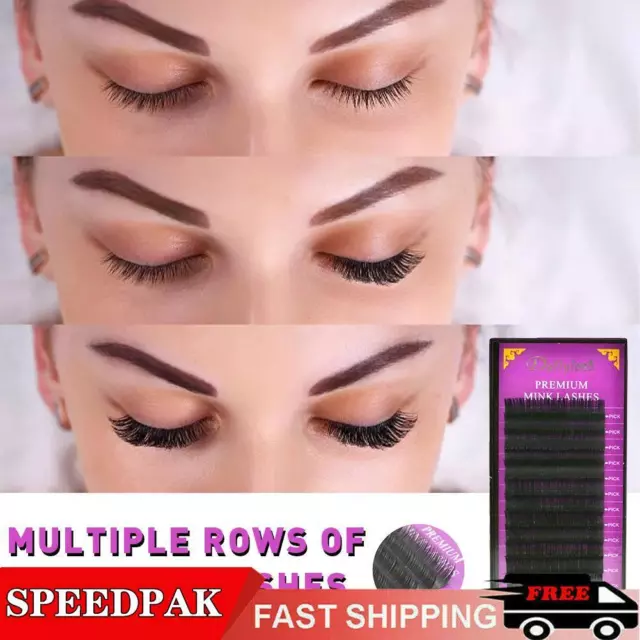 Mixed Size Mink Individual False Eyelashes Fake Lash Semi Extensions S0H6