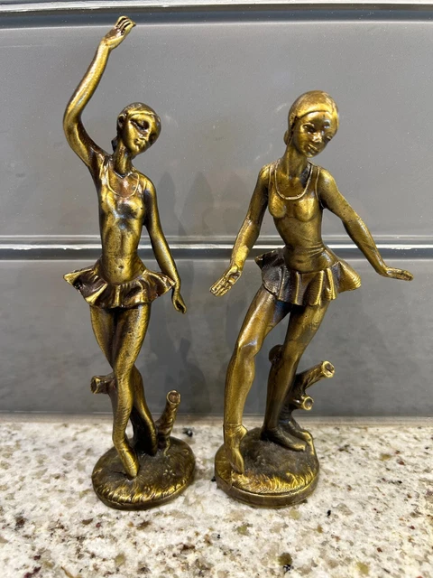 Vintage Brass Ballerina Figurines, Lot of 2