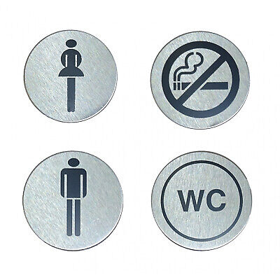 Targhette per WC in legno Legno Ø 12cm immagine donna di colore noce chiaro uomo e disabili Damen+herren 