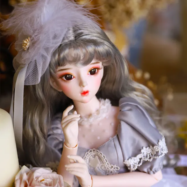 62cm BJD Doll 1/3 Ball Jointed Girl Full Set Long Hair Dress Hand Painted Makeup