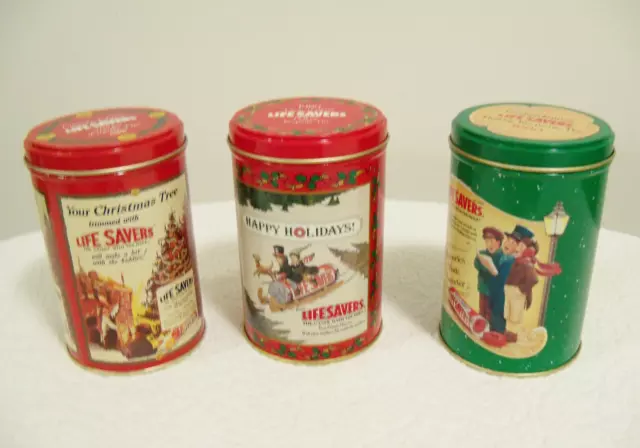 Vintage Life Saver Limited Edition Holiday Keepsake Tins (1988, 1989 & 1990)