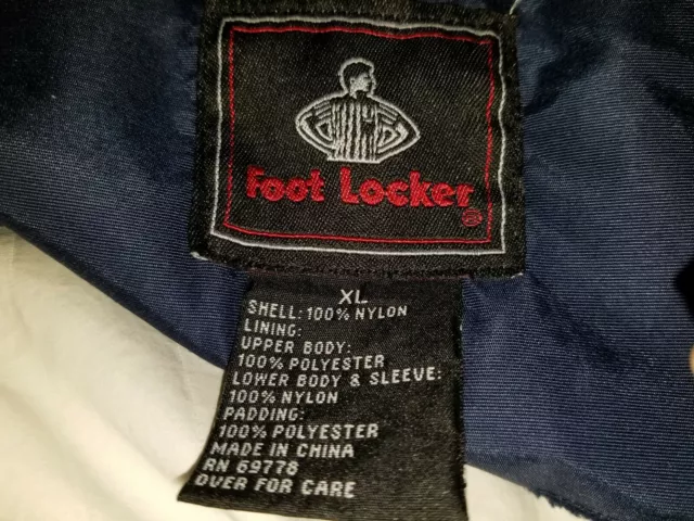 Veste tampon Foot Locker homme XL gris fermeture éclair complète