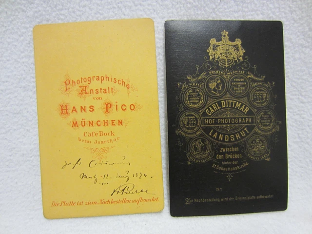 2 x PORTRAIT-FOTO - CDV - METZ / BAYERN - Offizier aus Krieg 1870/71 & 1914/18 2