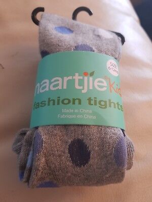 Naartjie, Girls tights, colour grey and blue spots / stripes SIZE 6-12 MONTHS