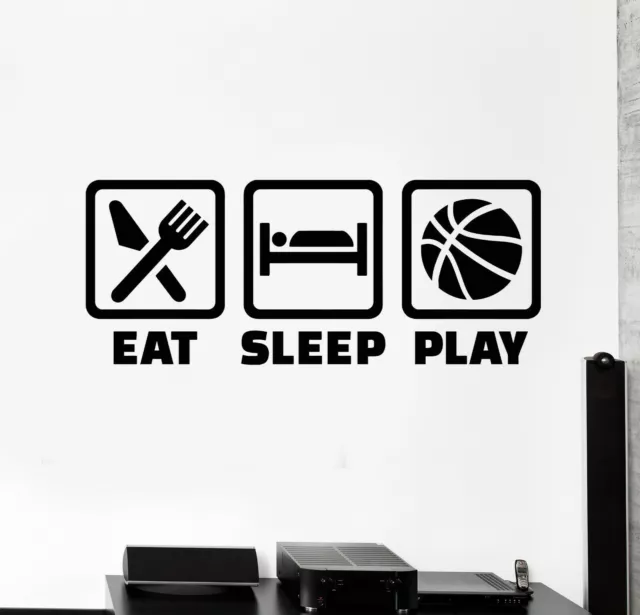 Adesivo da parete in vinile Parole Eat Sleep Gioca Inspirational Game Zone...