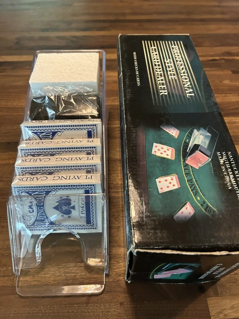 Card Casino Professional Style Card Dealer Shoe 4 Decks of Cards Open Box New
