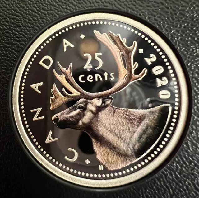 2020 Canada COLORED Quarter  Silver Proof Twenty Five 25 Cent Coin Heavy Cameo