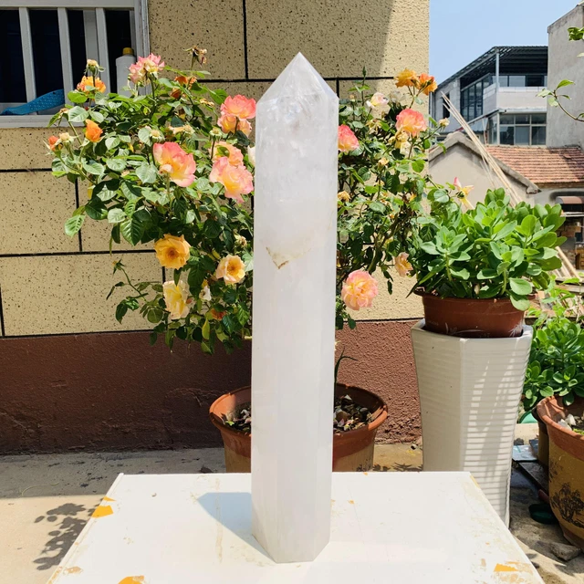 7.51LB Natural Clear Quartz Obelisk Quartz Cystal Point Wand Tower