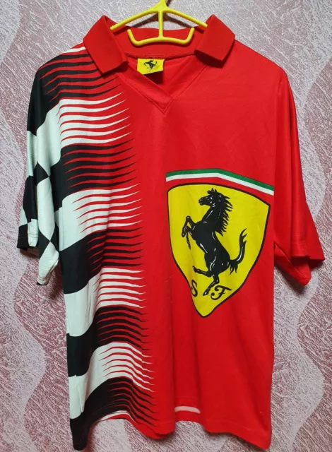 1996 Ferrari Formula One World Champion F1 Schumacher Vintage Polo Shirt Size L