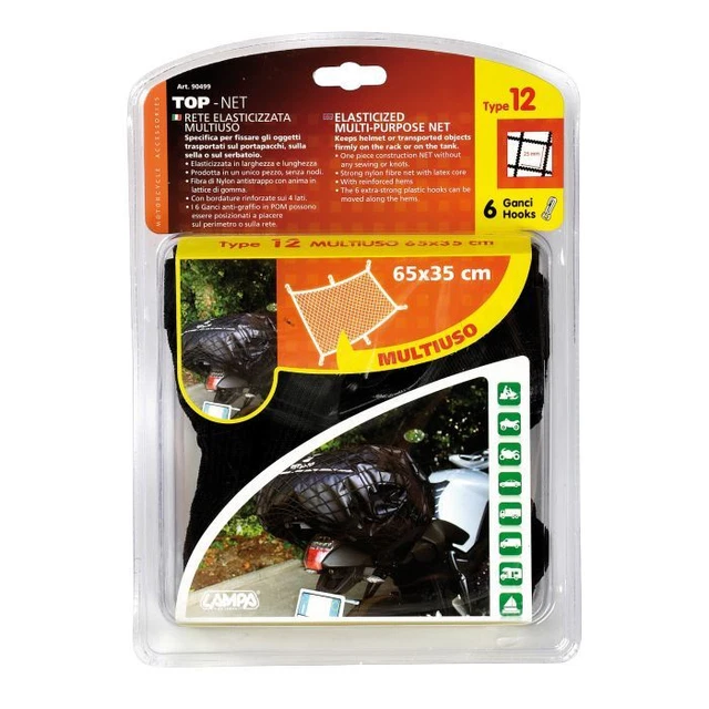 Rete Elastica 65x35 Cm Nera Ns-12 Lampa 90499 - GARANZIA ITALIA