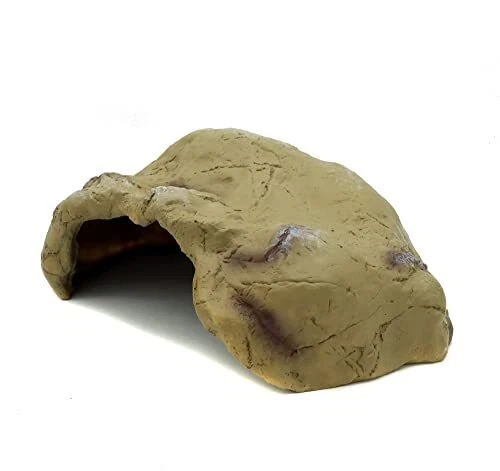 Realistic Resin Hideout Cave for Reptiles and Aquarium Fish - Perfect Terrari...