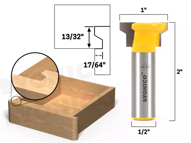 Reversible Drawer Front Router Bit - 1/2" Shank - Yonico 15033