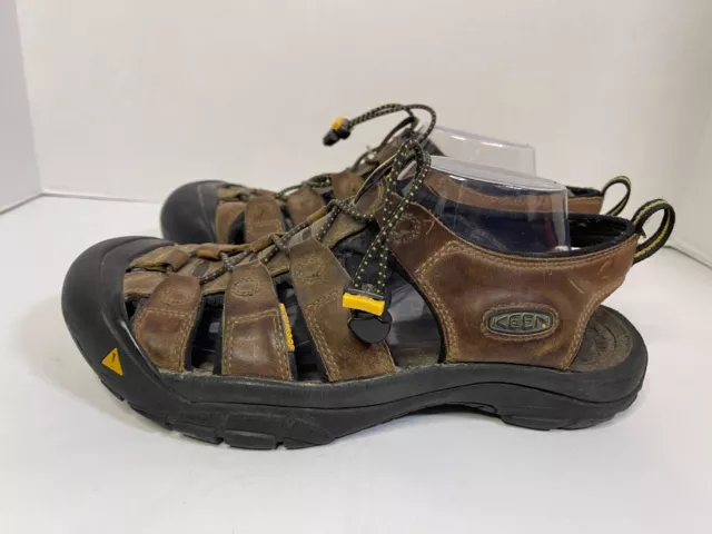 KEEN Newport Sandals Men’s Size 10.5 Brown Leather Waterproof Outdoor Hiking