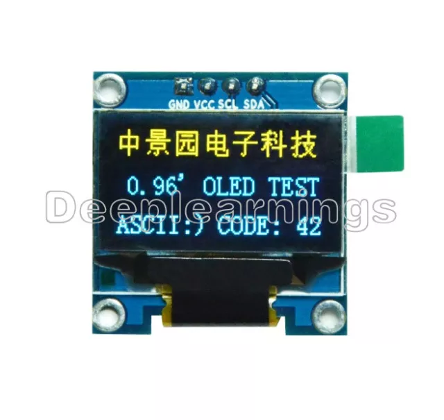 0.96" Yellow &Blue I2C IIC 128X64 OLED Serial LCD LED Display Module for Arduino