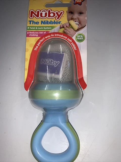 Nuevo alimentador Nuby First Solids the Nibbler azul verde sellado 20G1*