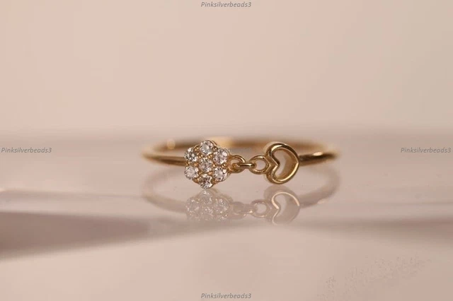Heart Flower Art Deco Wedding Engagement Diamond Ring 14k Gold Diamond Jewelry