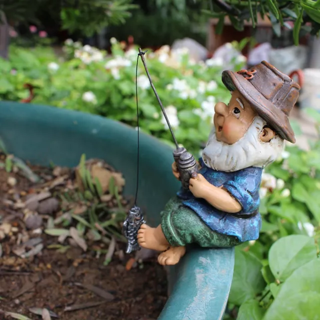 Scultura gnomo da pesca per mini giardino aggiungi un tocco di fascino stravagante