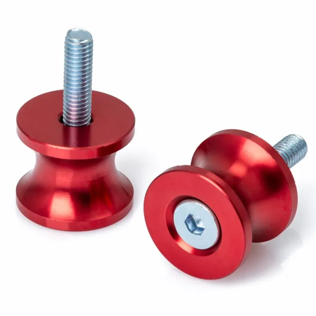 Bobbin Spools Swingarm Paddock Stand Adaptors 6 mm Motorbike Motorcycle  Red