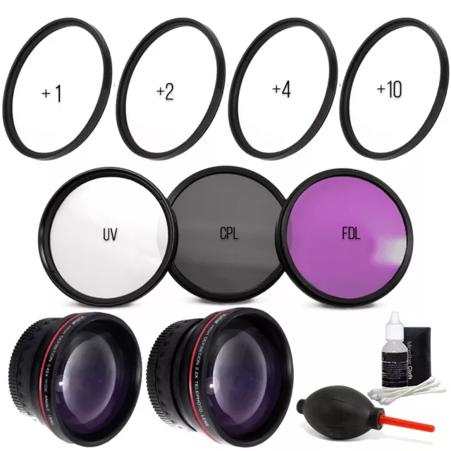 58MM Essential Filter Kit Macro UV CPL FLD for Canon EOS Rebel T7 T6 T7i T6i