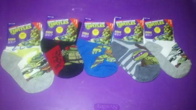 teenage mutant ninja turtles tmnt boys socks x 5 pairs