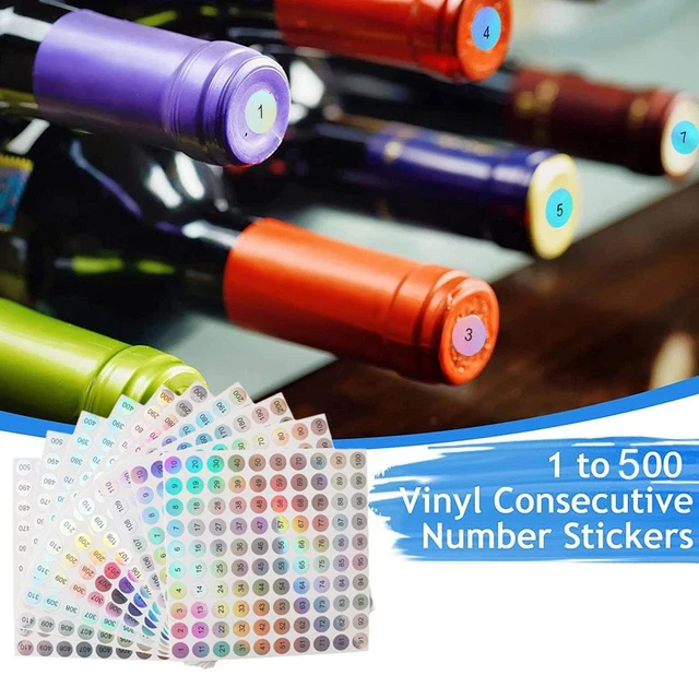 Number Stickers, Number 1-500 Round 1000 Labels Reflective Sheets. Sticker, M8Q9