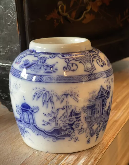 19th century Chinoiserie Chinese Ginger Jar Blue And White