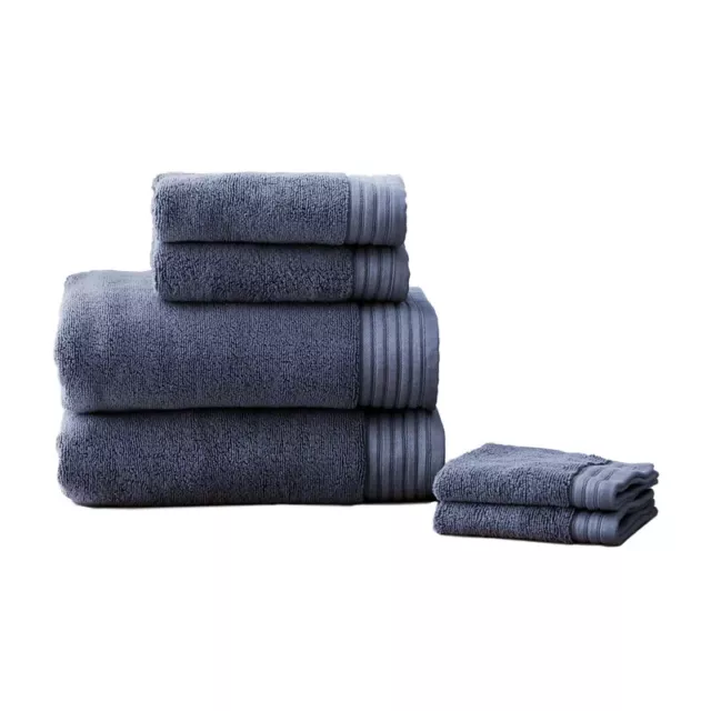 Egyptian Cotton Bath Towel Set of 6-Blue Heavyweight 6 Pc 600 GSM Luxury Towels