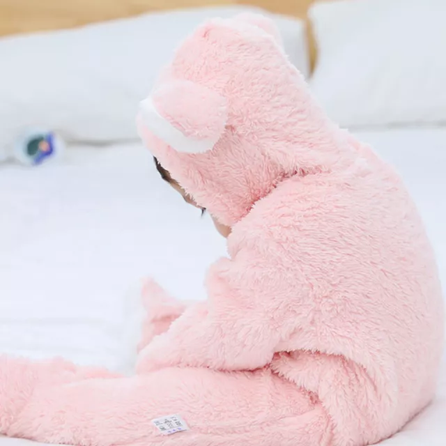 Tuta con cappuccio neonato neonato bambino bambini orso tuta abiti~ 8