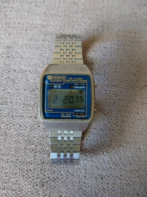 Vintage KOYO Classic Quartz Stainless Steel Digital Watch Not Working Properly