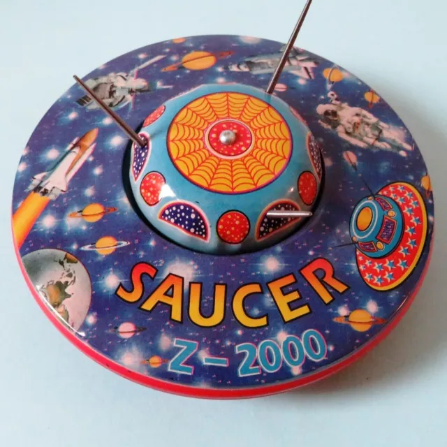 SAUCER Z-2000 Altes Blech Spielzeug ovp um 1995 PERFEKT Fliegende Untertasse UFO