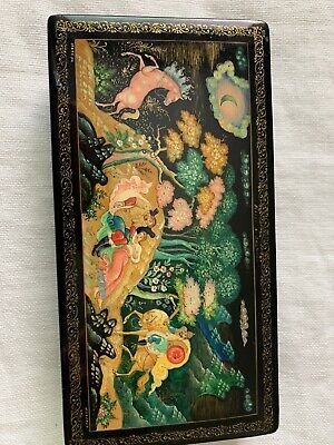 Vintage  Russian Lacquer Box “FIREBIRD”Fairy Tale Artist Signed