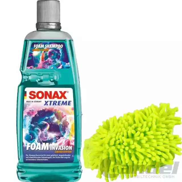 SONAX Xtreme Gomma Piuma Invasione + Asciugamano Set Pulizia Auto Lavaggio-Auto