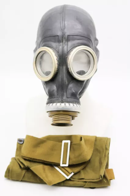 Masque à gaz URSS GP-5 avec sac militaire NOIR Soviétique Russe NOUVEAU...