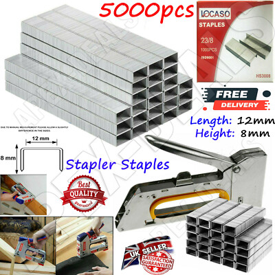 1000PC 12MM PUNTI CUCITRICE A premontatore in metallo resistente Tappezzeria Cucitrice Scatola 