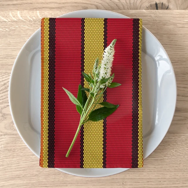 Piwqar - Tranquil Andean Napkins - Calm Striped Dining Room Style 4-pc Set