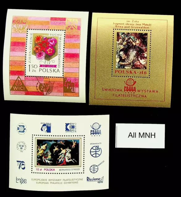 Poland 1978 Praga Czech Expo Stockholmia London Gb Expo 3 Fine Mnh Sheets