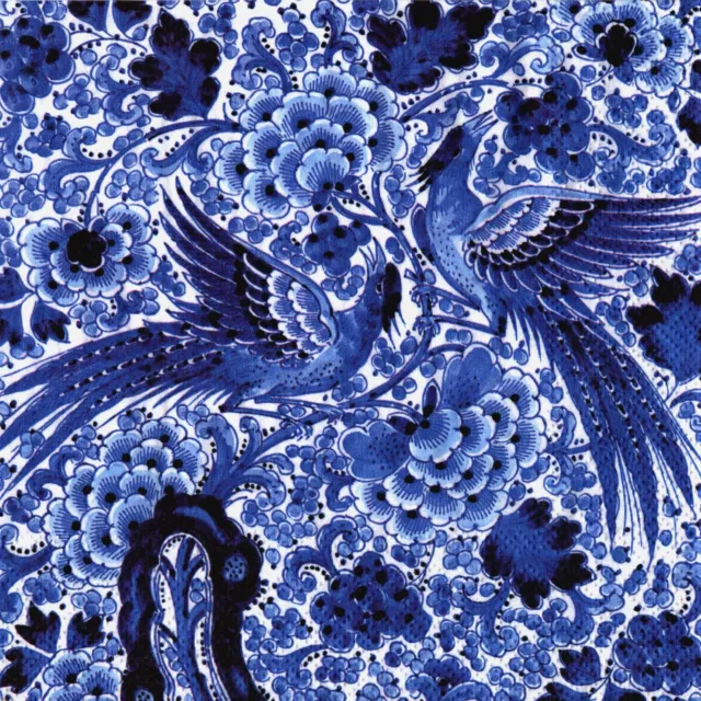 Serviettes en papier oiseaux fleurs maison Royale Hollande.Napkins birds&flowers