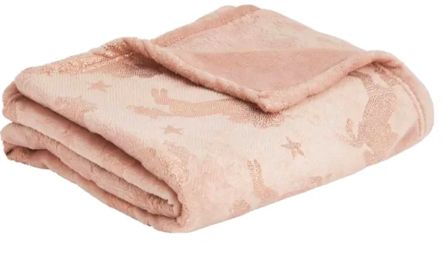BNWT Pink Sparkly Unicorn Super Soft Blanket