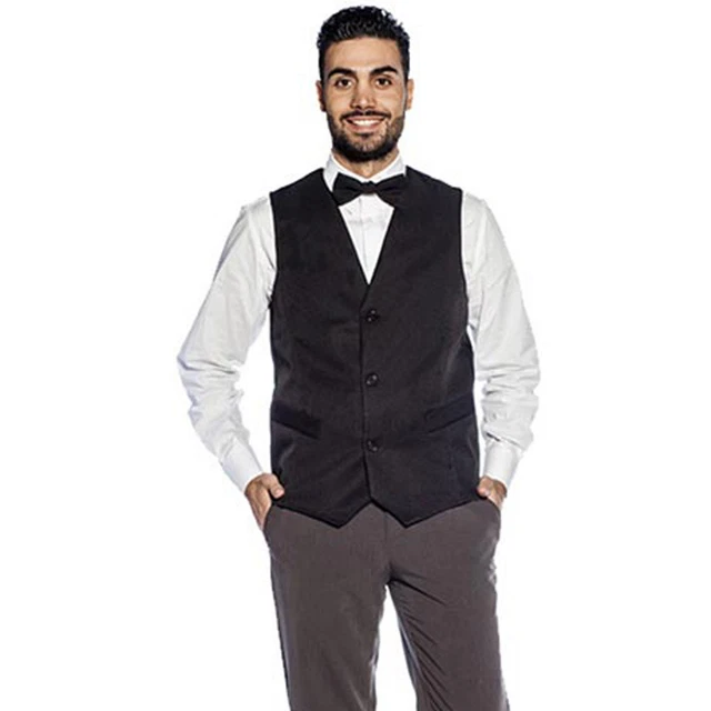 Gilet Panciotto Uomo Lavoro Business Elegante Cameriere Bar Ristorante Sala