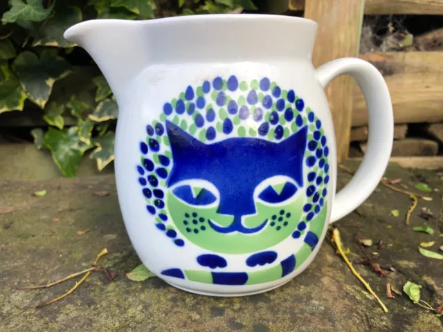 Kaj Franck Arabia Finland Blue Green Cat Jug