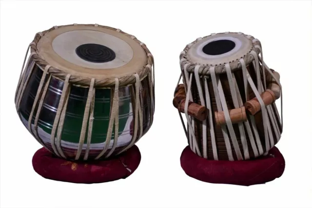 Steel Tabla Set Chrome Finish Sheesham Wood Dayan Musical Instrument With Bag