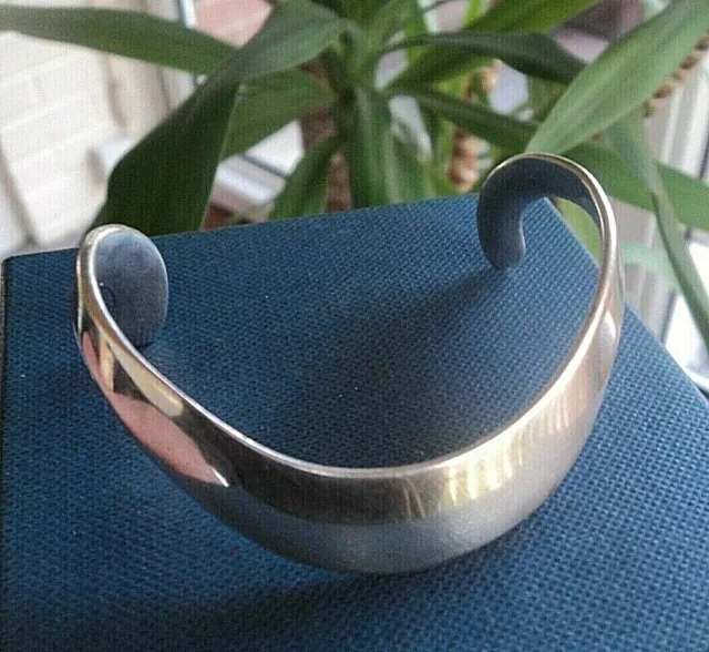 Danish Silver Plate Modernist Cuff Bracelet / Bangle  -  Jacob Hull Denmark