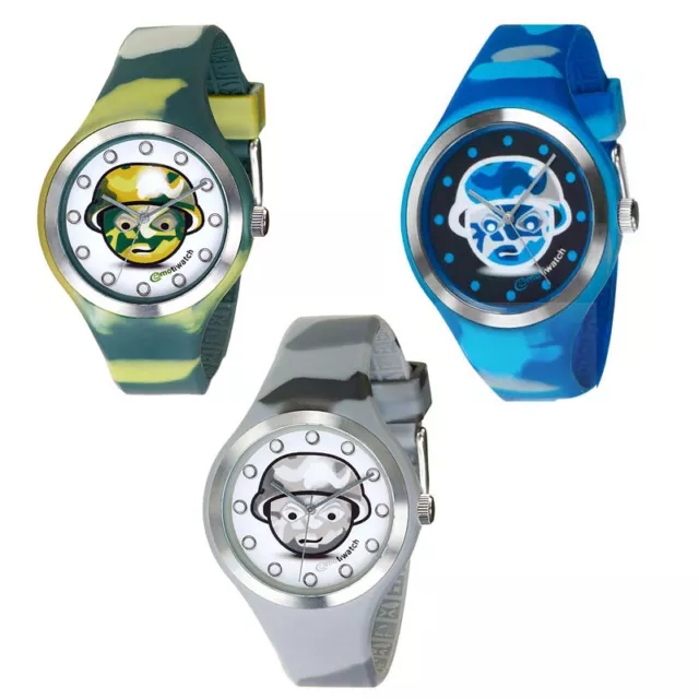 Orologio EMOTIWATCH Uomo Donna Silicone Colorato Camouflage Militare Mimetico