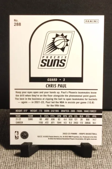 Chris PAUL - 2022-23 Panini Hoops TRIBUTE #288 - Phoenix SUNS 2