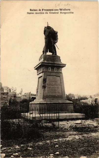 CPA ruins of Fresnes in Woevre - mutilated statue of General Margueritte (232352)