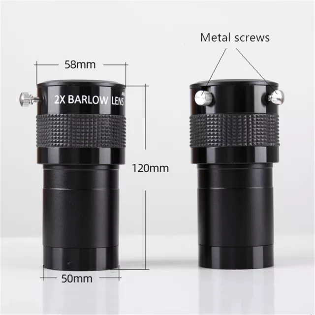 2 inch 2x Barlow lens with 1.25" Adapter Astronomical Telescope Eyepiece Lens 2